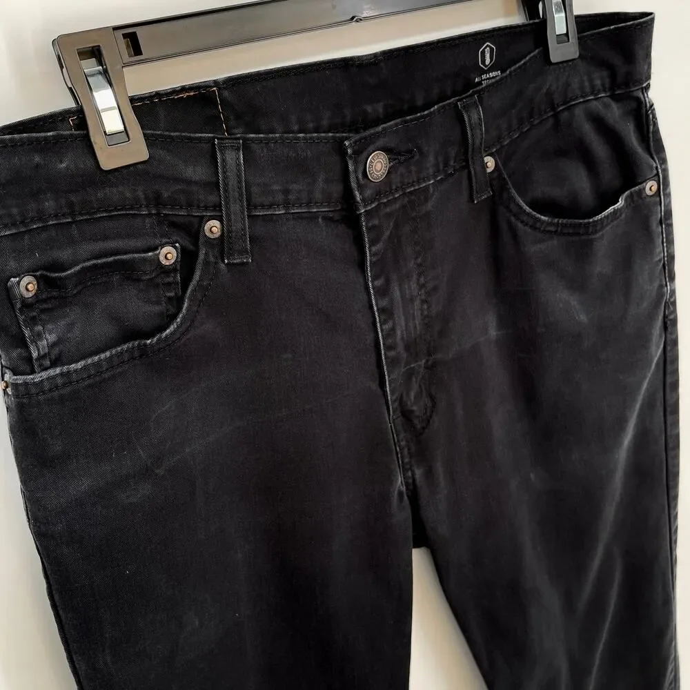 Levi's 511 All Seasons Tech Slim Fit Denim Jeans Men's Sz 33 Black Stretch